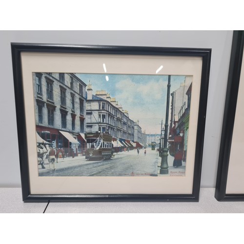 59 - 3 Framed photographs of Glasgow - Byres Road 1900, Clcok Bar 1948 and Clyde steamer 1959.