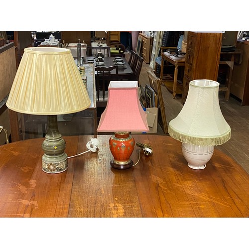 63 - 3 Large table lamps with shades.