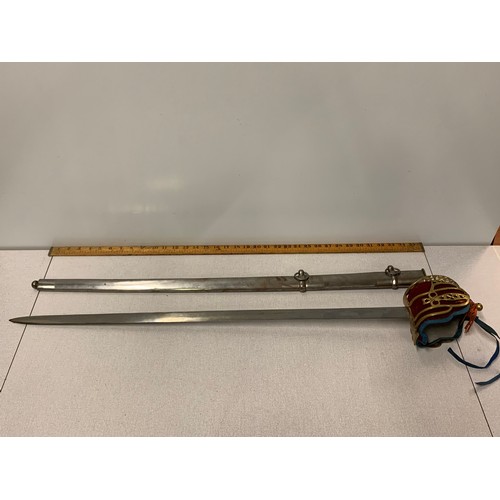 198 - scottish broadsword with brass basket
104cm