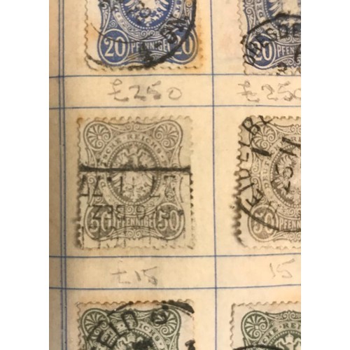 65 - Small stamp book with approx. 17 pages (150 stamps minimum) Mostly Deutsche Reich's post stamps alon... 