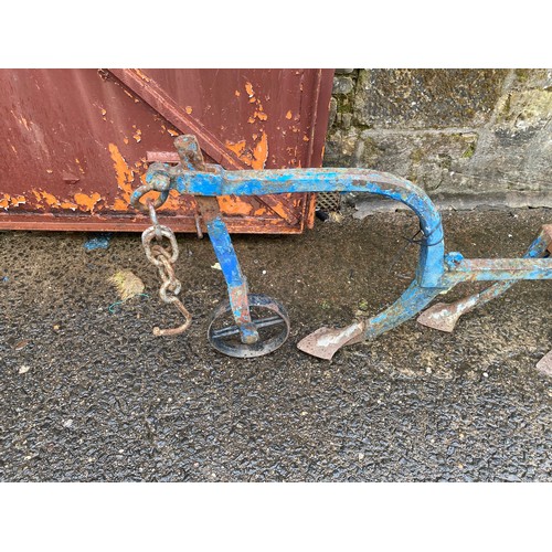 69 - Vintage Horse drawn plough. 262cm long