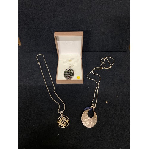 119 - 3 silver hallmarked chain & pendants