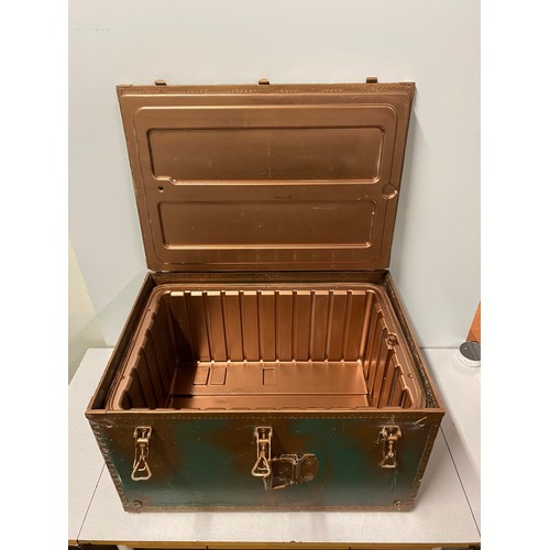 162 - Old painted chest/flight case. 
66cm l x 47cm w x 37cm d