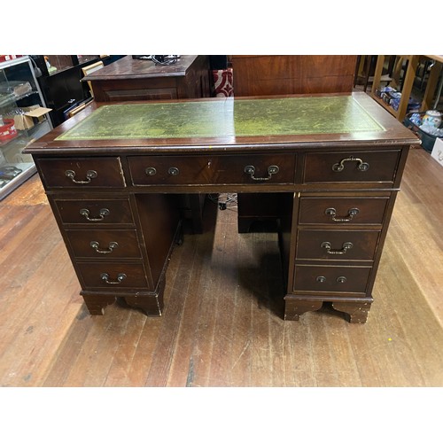 85 - reproduction leather top knee hole desk
121cm l x 79cm h x 60cm d