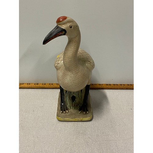 149 - Antique, large  Red Crowned Crane statue.
28cm x 19cm