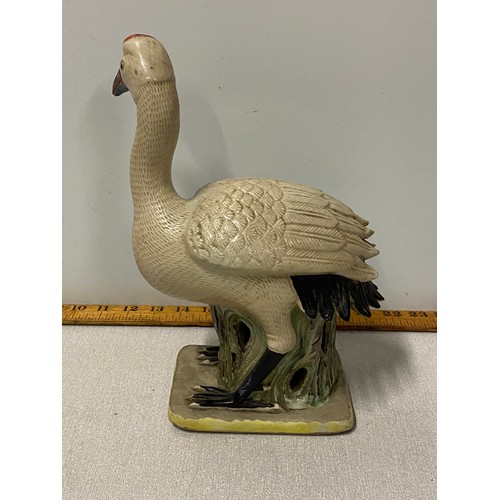 149 - Antique, large  Red Crowned Crane statue.
28cm x 19cm