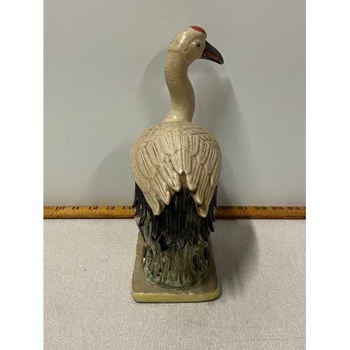 149 - Antique, large  Red Crowned Crane statue.
28cm x 19cm