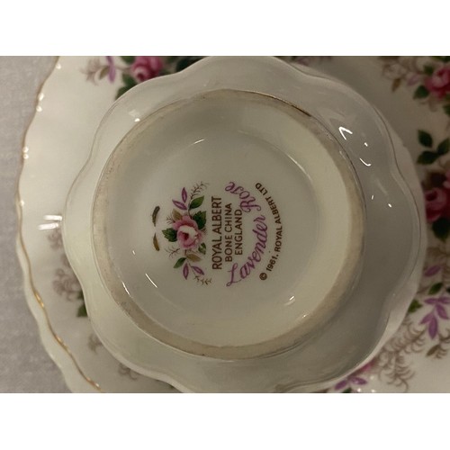2 - 21 piece Royal Albert 'lavender rose' tea set.