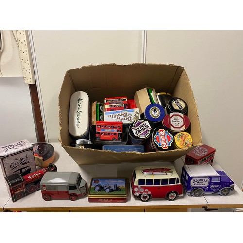 14 - Large collection of advertising tins to include Polo, Cadbury's etc.