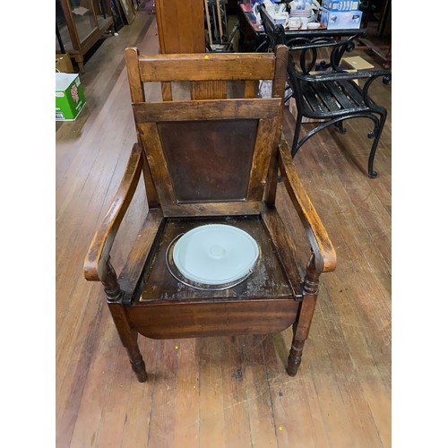 41 - Vintage wooden commode chair.