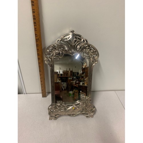 34 - Art Nouveau style resin vanity mirror. Slight damage -see pic.