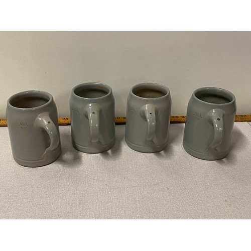 16 - Set of 4 German HB tankards.