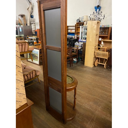 46 - Large mirrored hall stand with brass insert. 201cm tall