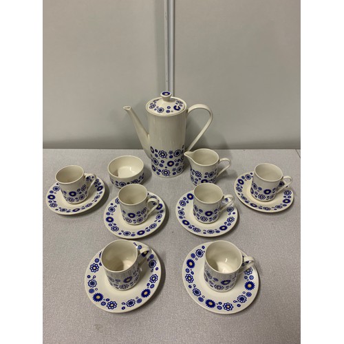 110 - 15 piece Lord Nelson 'Serenade' pottery coffee set.