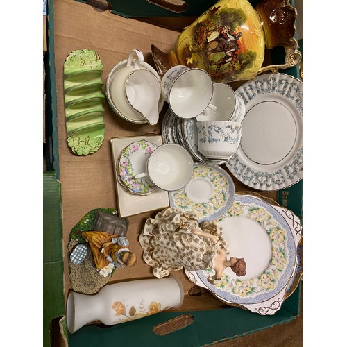 230 - 3 boxes of collectables and tea ware.