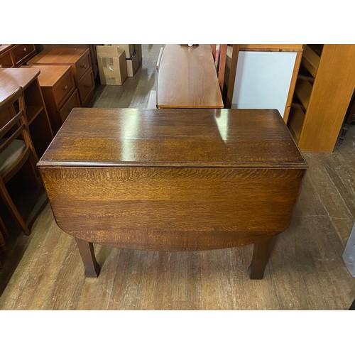 331 - Vintage solid wood drop leaf table.