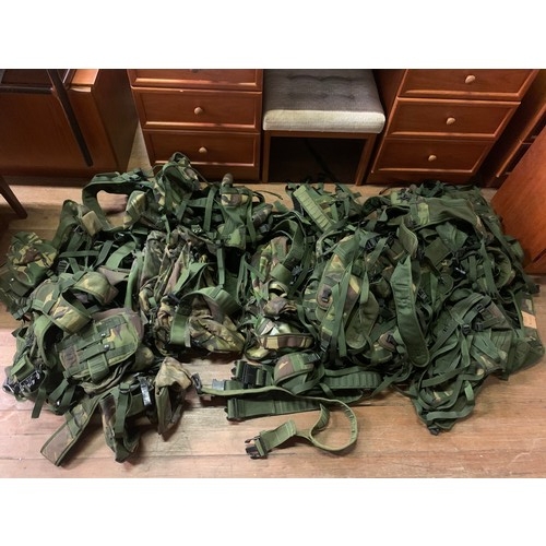 67 - Approx 90 military items to include mostly webbing,  water canteens & belts etc