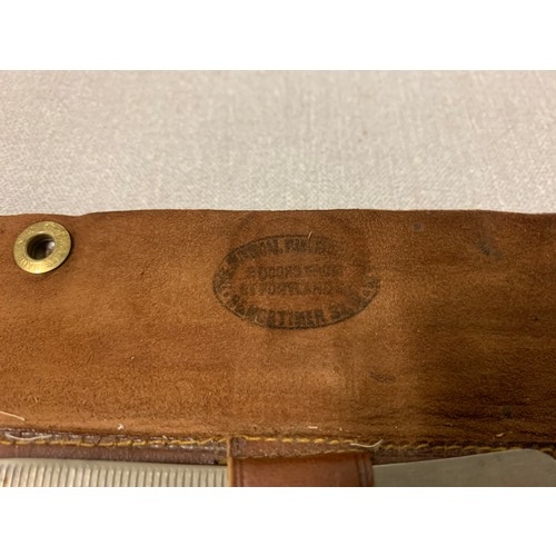 12 - Antique Cutlers to His Majesty medical Doctors scalpel set in calf leather case. Name is stamped on ... 