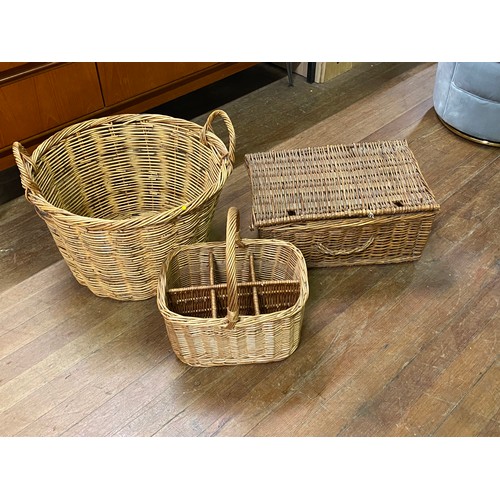 16 - 3 x wicker baskets.