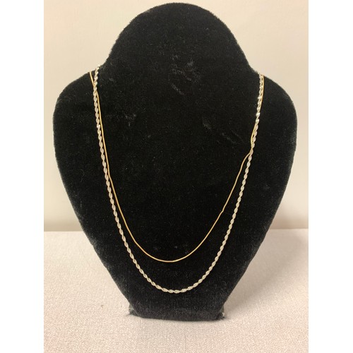 208 - Silver rope chain along with gold plate on silver chain.