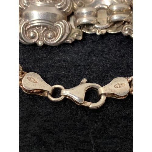 212 - Vintage 800 silver ornate bracelet along with Italian 925 silver bracelet.