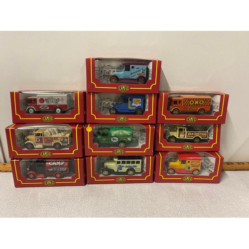 42 - 10 x boxed Cameo die cast model vans.