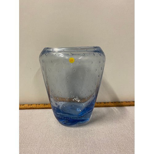 54 - Whitefriars blue glass controlled bubble vase.
19cm h