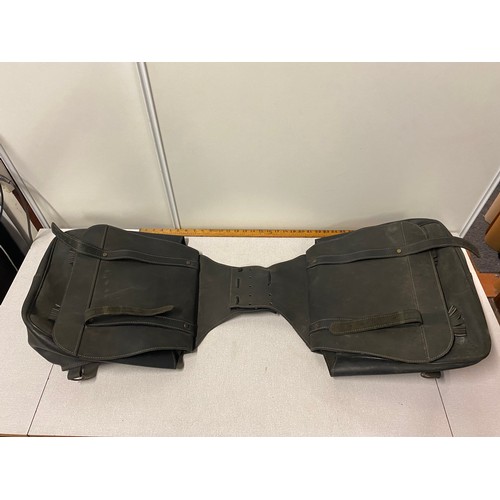 364 - Motorcycle leather Saddle Bags / Throw Over Panniers