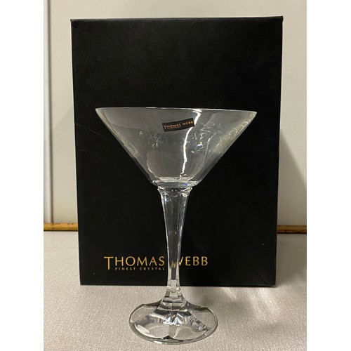 70 - Pair of Thomas Webb crystal martini glasses.