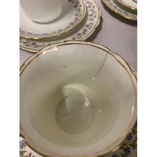 359 - 38 piece E. Hughes staffordshire tea set. (damage to 2 cups)