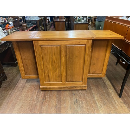 361 - Solid teak fold away home bar (doors are a bit tight when closing)
183cm l x 104cm h x 56cm d (open)