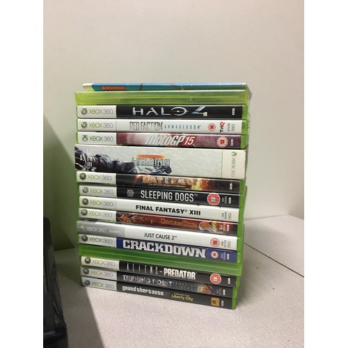 39 - X Box 360 and controller along with 30 games.