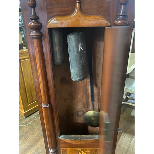 152 - 19th Century 1880 mahogany  Scottish Longcase Grandfather clock by John Graham Of Carluke. Hand pain... 