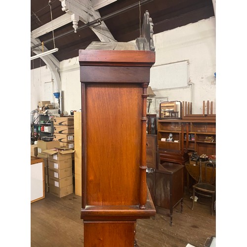 152 - 19th Century 1880 mahogany  Scottish Longcase Grandfather clock by John Graham Of Carluke. Hand pain... 