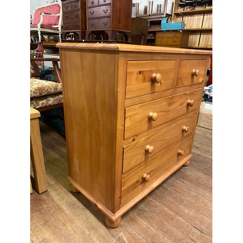 140 - Solid pine 5 drawer chest.