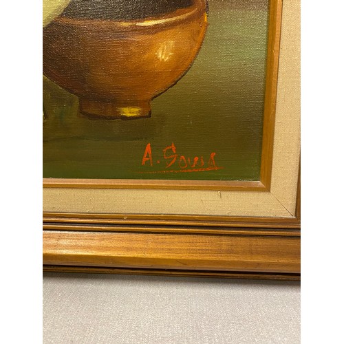 172 - Framed still life oil painting. Signed A. Sowa
60cm x 75cm