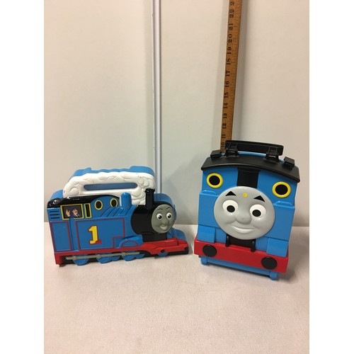 415 - 2 x Thomas Tank carry cases with Thomas and character trains.