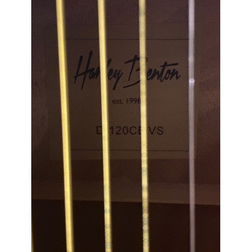 45 - Harley Benton electric acoustic guitar and soft case.