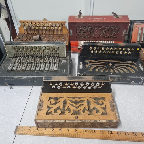 247 - Selection of vintage accordion parts.