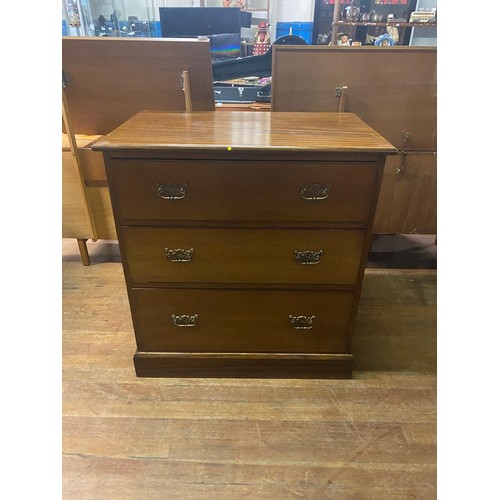 435 - Vintage 3 drawer chest.
96cm h x 90cm l x 56cm d