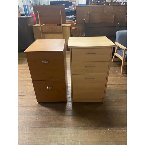 438 - 2 drawer filing cabinet along with office cabinet.