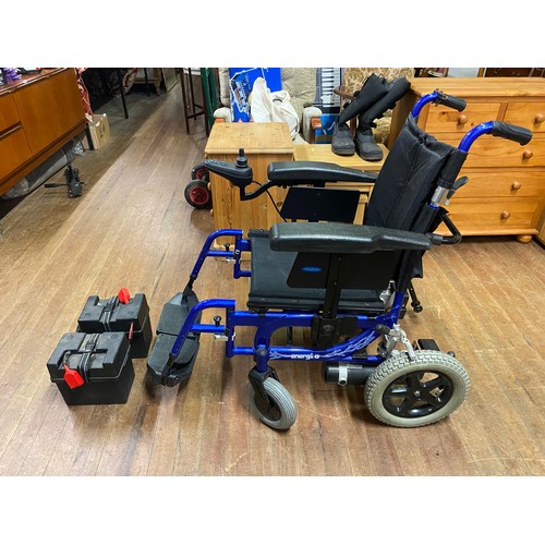 440 - Wheel Tech Energi Enigma Electric Folding Wheelchair with batteries (needs bracket for battery no ch... 