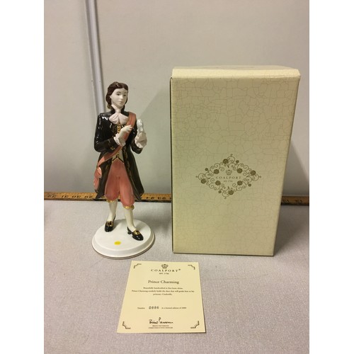 5 - Boxed Coalport Prince Charming figurine with certificate. Ltd Edition No. 0886 of 2000.
25cm h