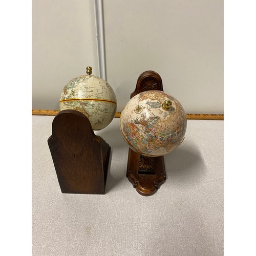 26 - Pair of vintage wooden globe bookends.
19cm h