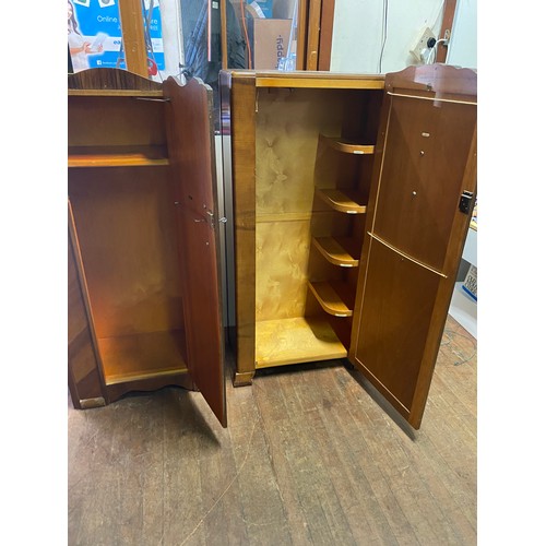 107 - Pair of his and hers Art Deco wardrobes.