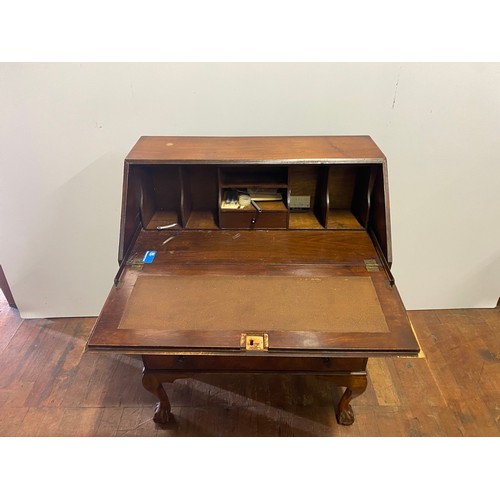 108 - Vintage writing bureau on ball and claw feet.