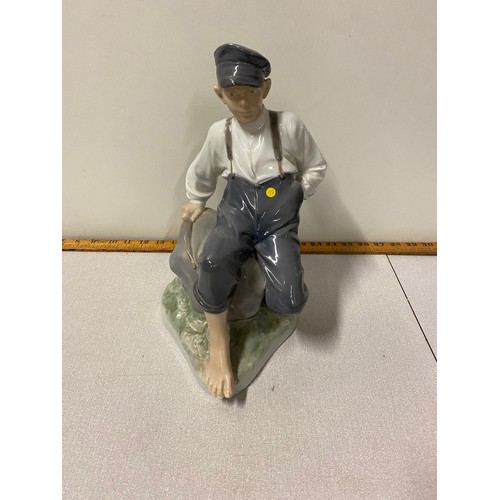 81 - Very large Royal Copenhagen figure of boy sitting on rock.
30cm x 30cm