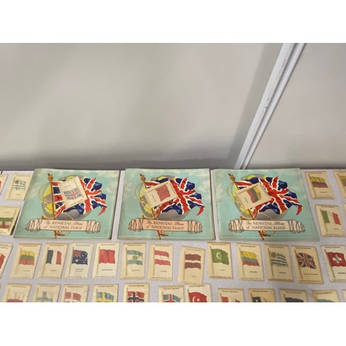 133 - Large collection of vintage Kensitas silk flag cards and 3 albums.