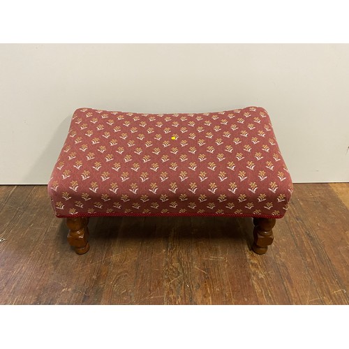 191 - Vintage foot stool on barley twist legs.