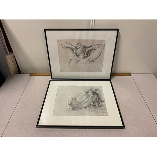 35 - Pair of framed Van Hove nude prints.
52cm x 42cm